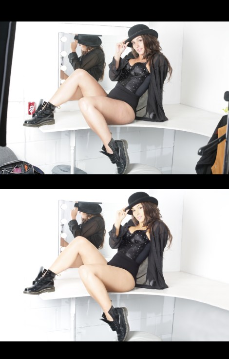 India before and after retouching